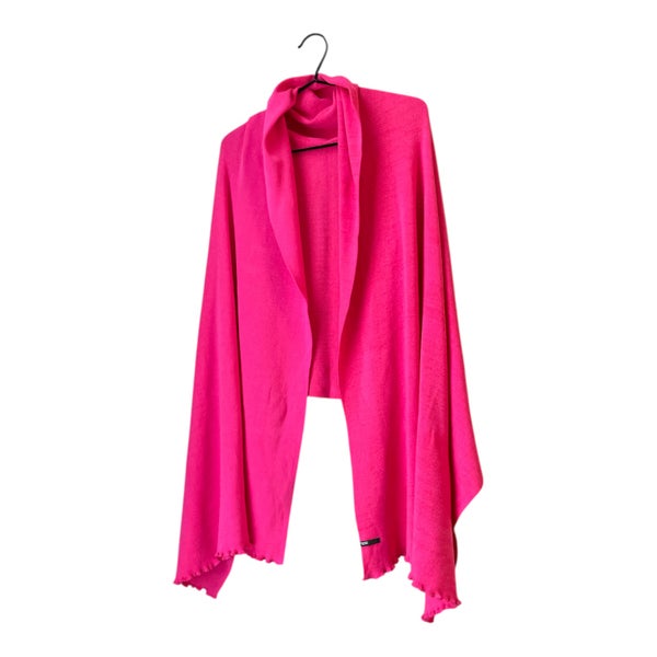 Iso hartiahuivi luomupuuvilla, kahdella eri pinkin s&auml;vyll&auml;