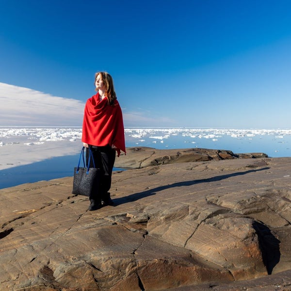 Merinovilla Poncho, karpalon punainen
