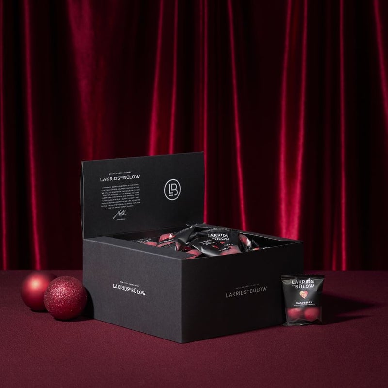 Box of minis rasberry Lakrids by B&uuml;low