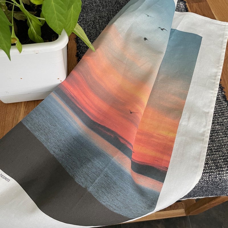 Auringolasku pyyhe pellavapuuvillaa, Hiekkas&auml;rk&auml;t