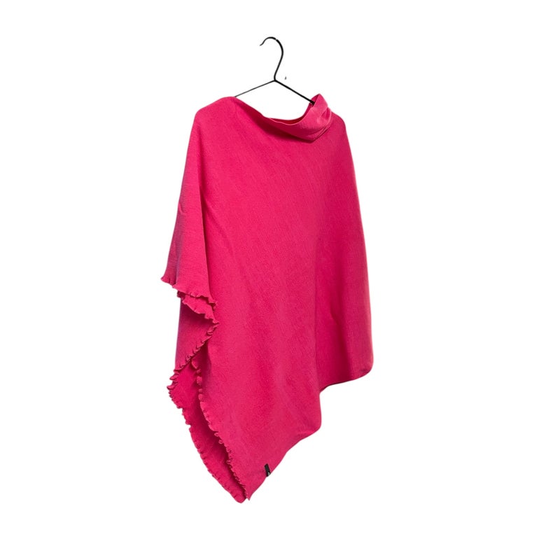 Pinkki poncho luomupuuvillaa suomessa valmistettu