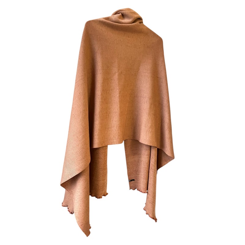 merinovilla hartiahuivi, l&auml;mmin ruskea beige